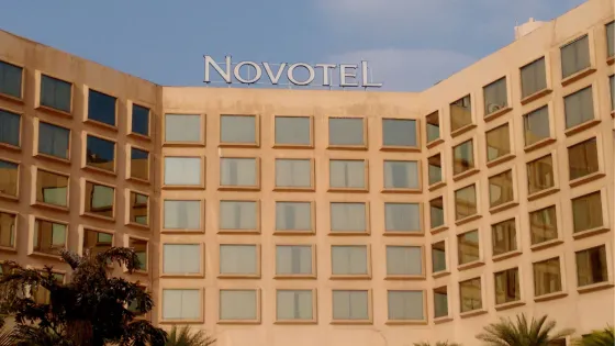 Durable and weatherproof outdoor sign board for Novotel