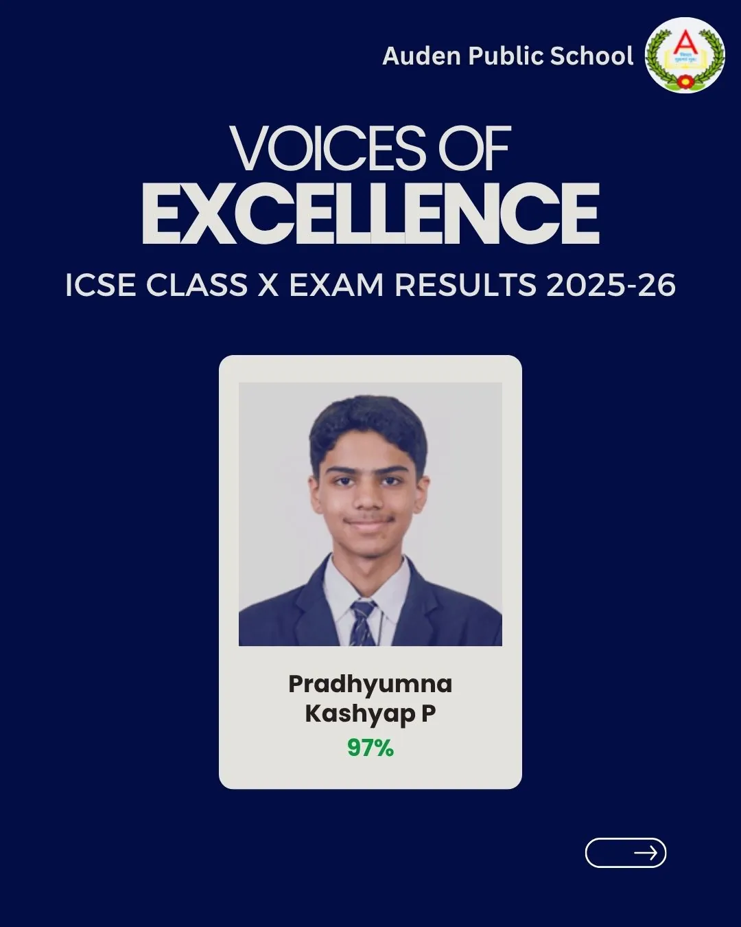 Auden Voice of Excellence Card