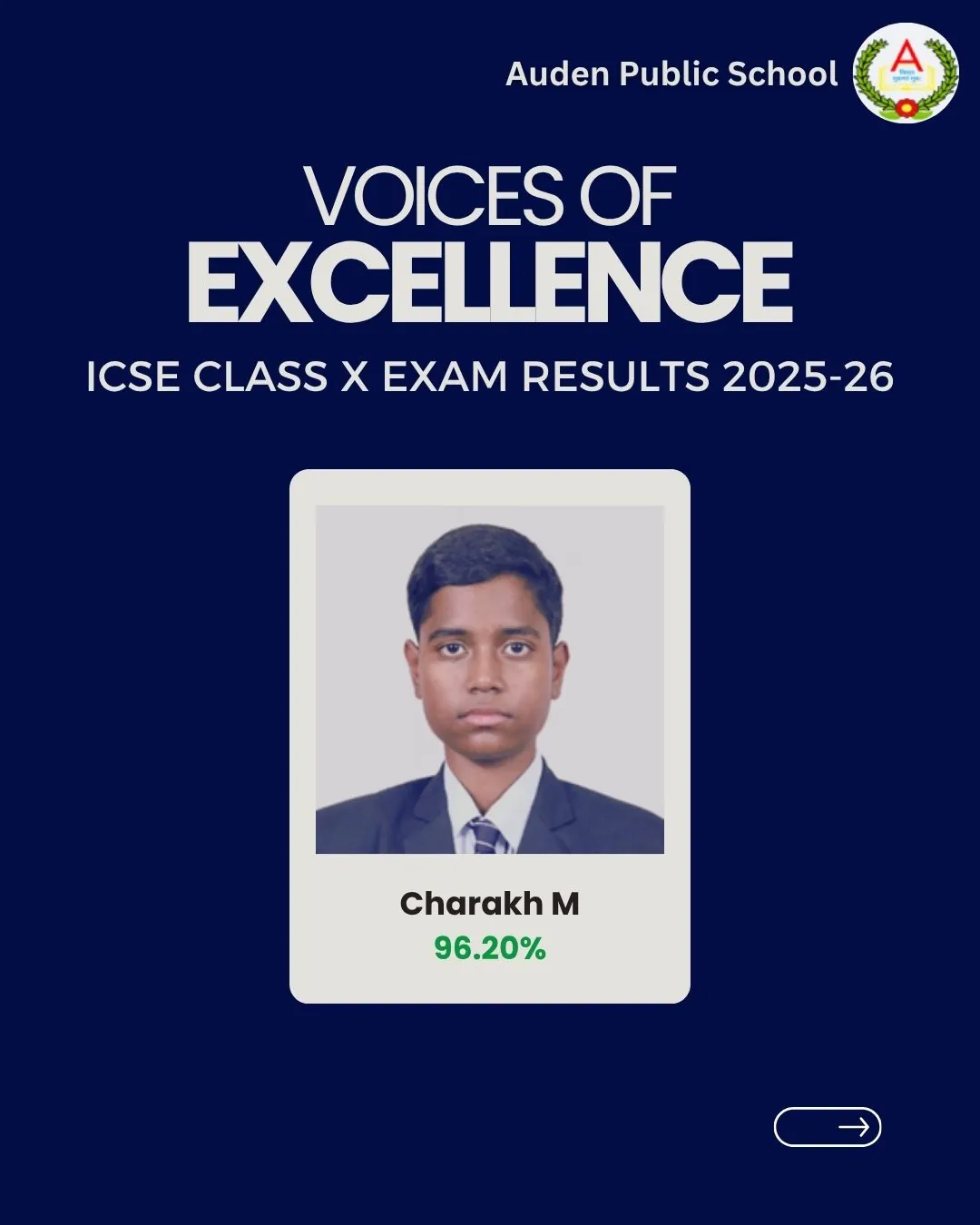 Auden Voice of Excellence Card