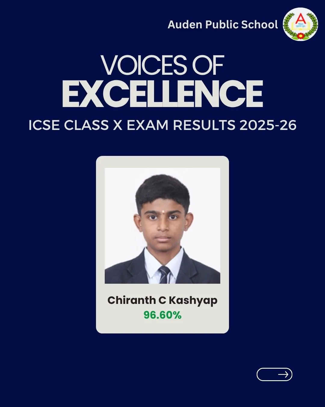 Auden Voice of Excellence Card