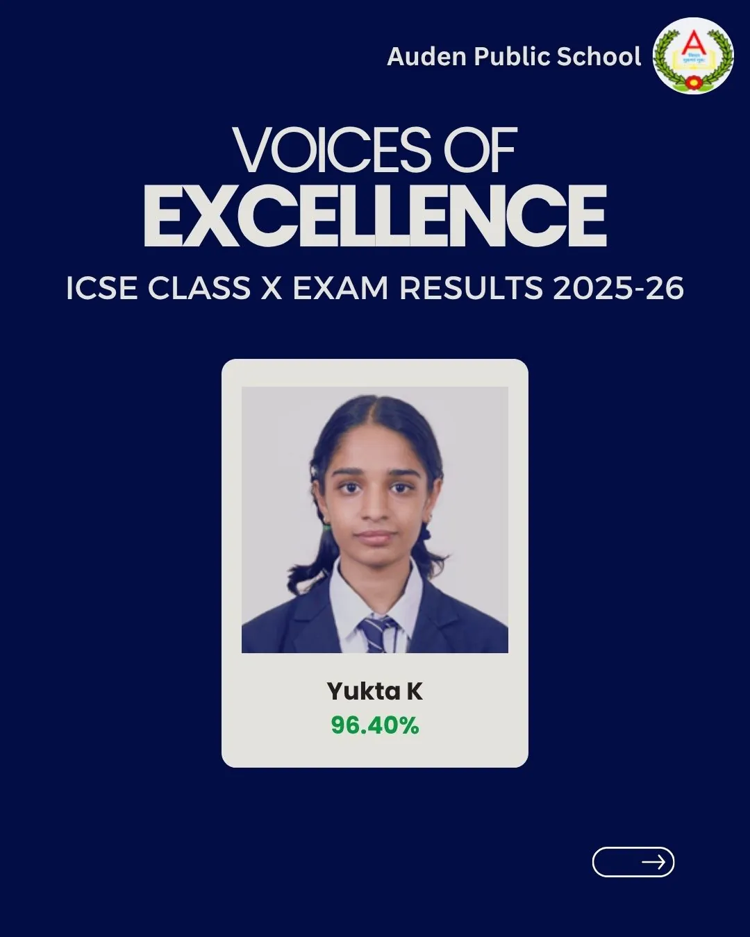 Auden Voice of Excellence Card
