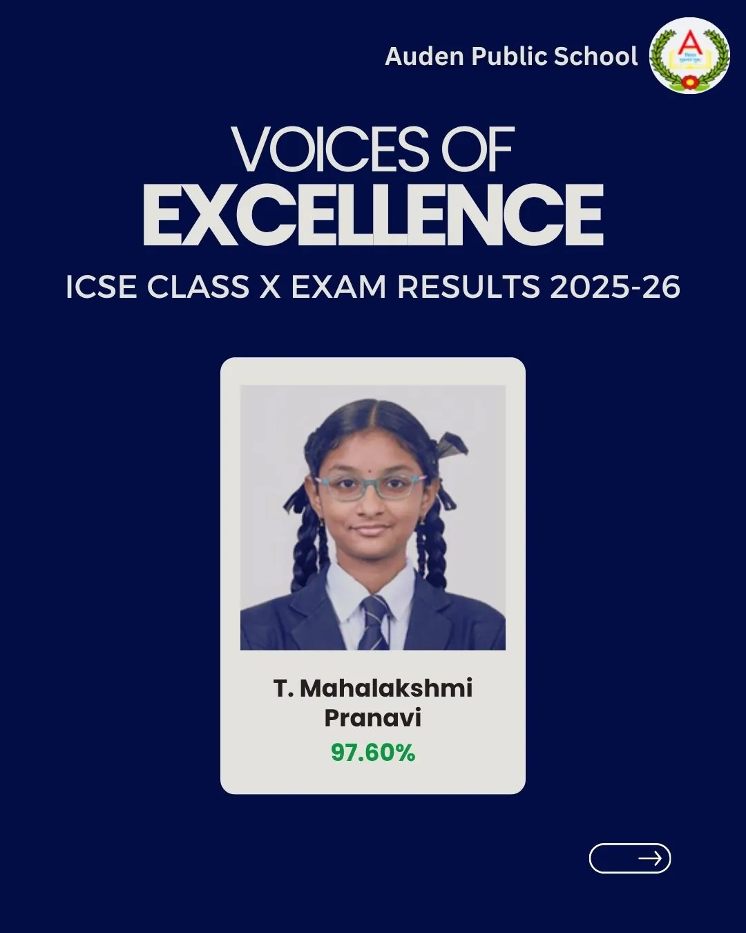Auden Voice of Excellence Card