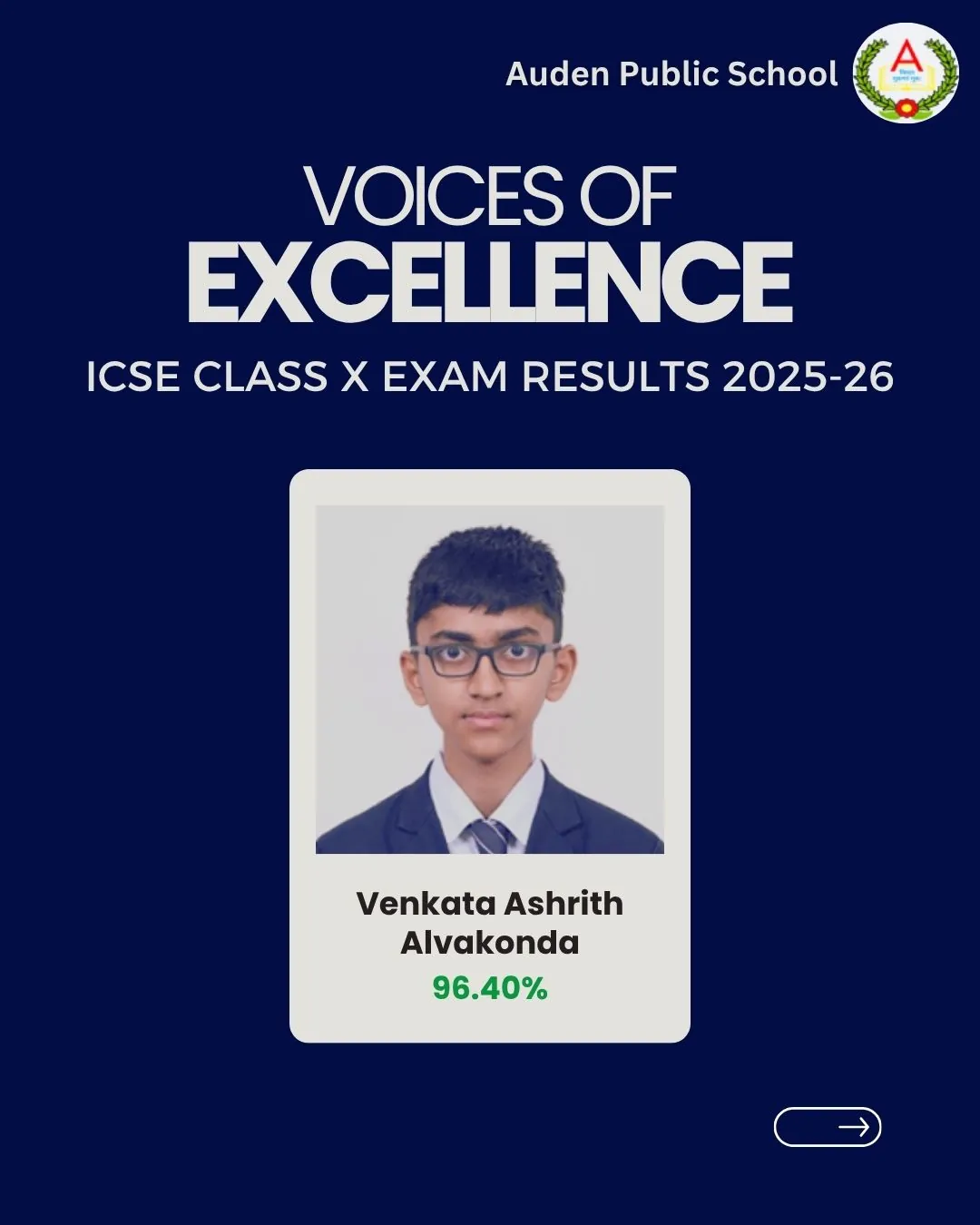 Auden Voice of Excellence Card