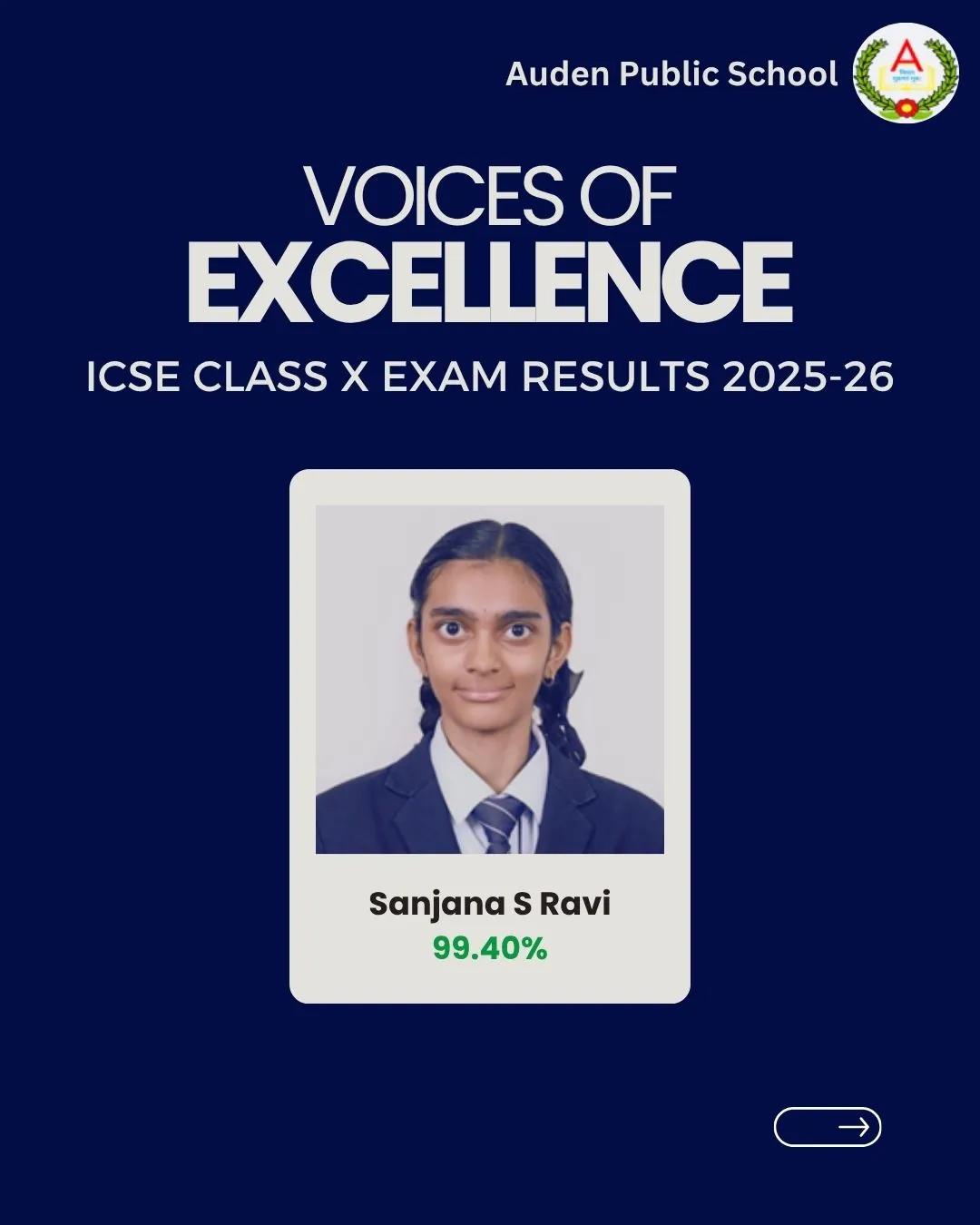 Auden Voice of Excellence Card