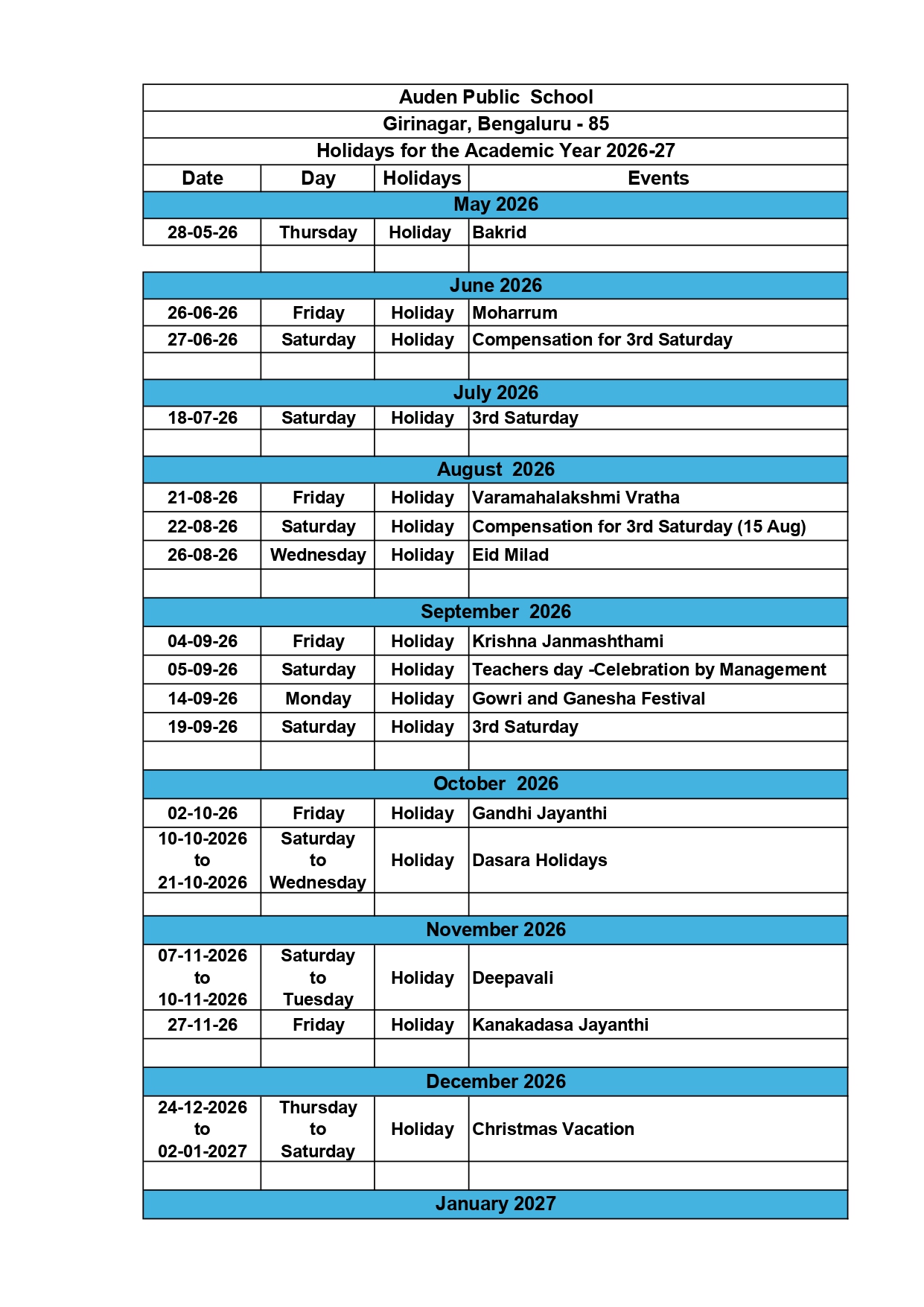 Academic Calendar Page 5